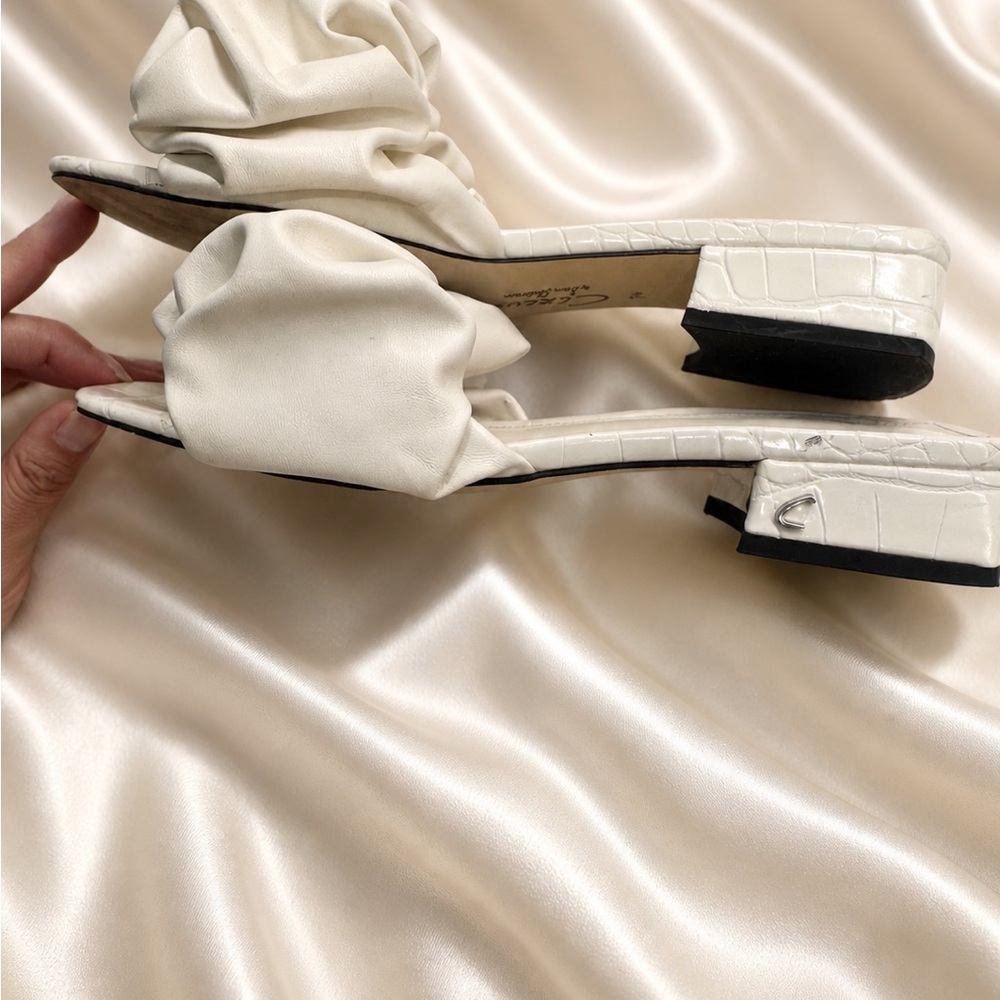 Circus by Sam Edelman Cream Ruched Slide Mules - Picture 3 of 5